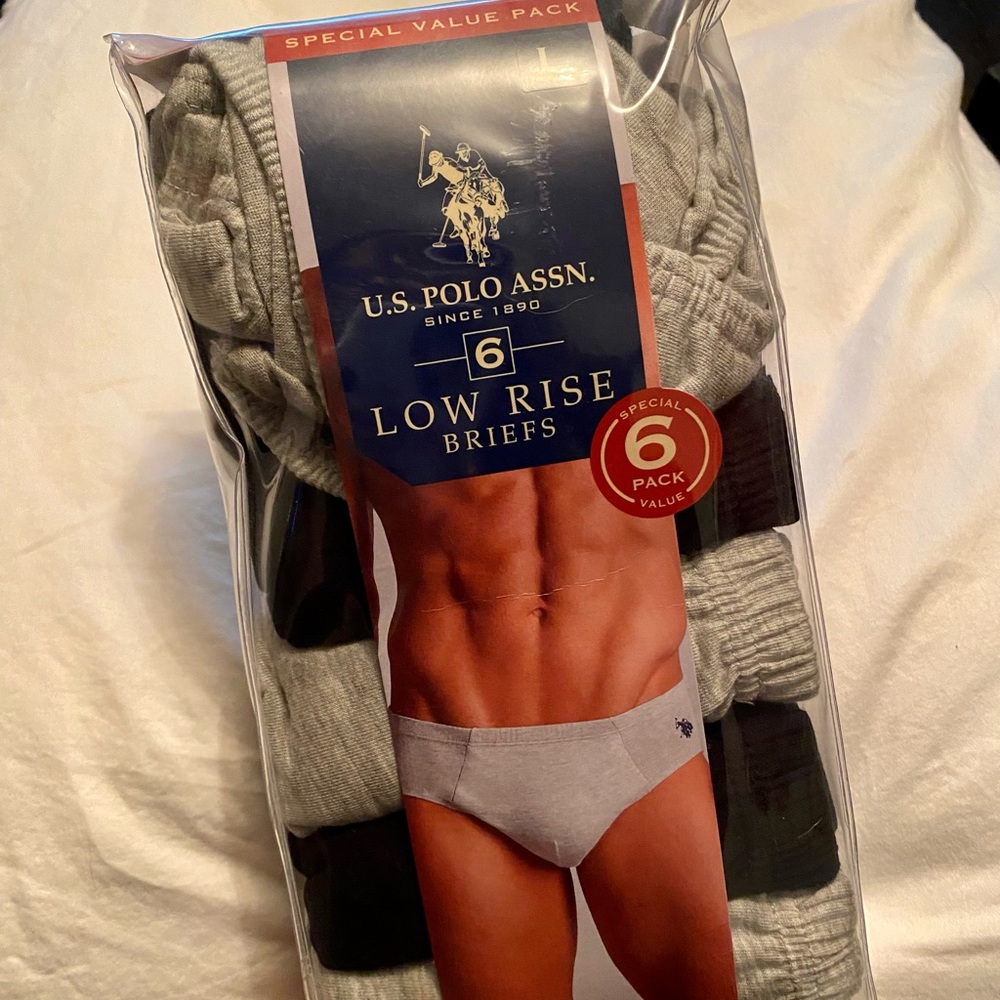 Polo / Ralph Lauren Brand New Six Pack of Mens Low Rise Briefs Size L